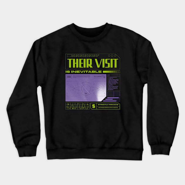 UFO UAPs Close Encounters Their Visit extraterrestrial Crewneck Sweatshirt by Tip Top Tee's